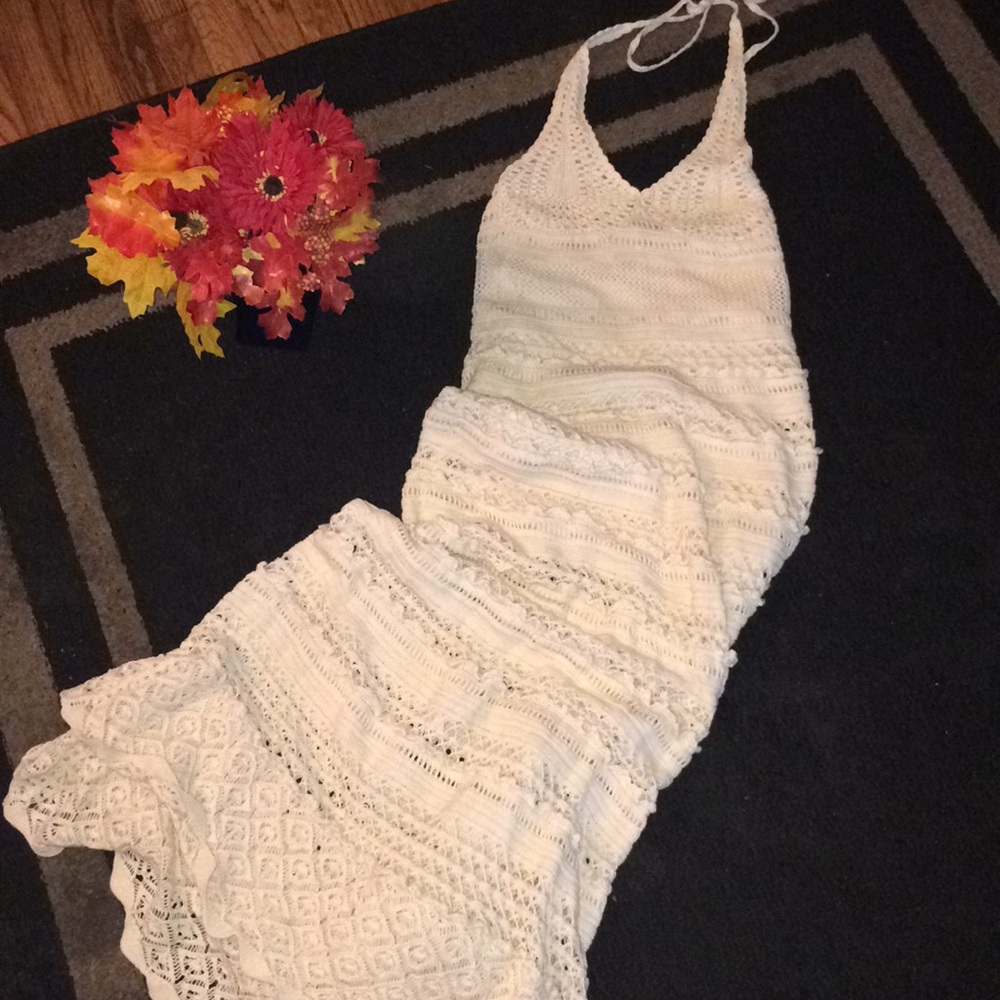 Crochet halter dress
